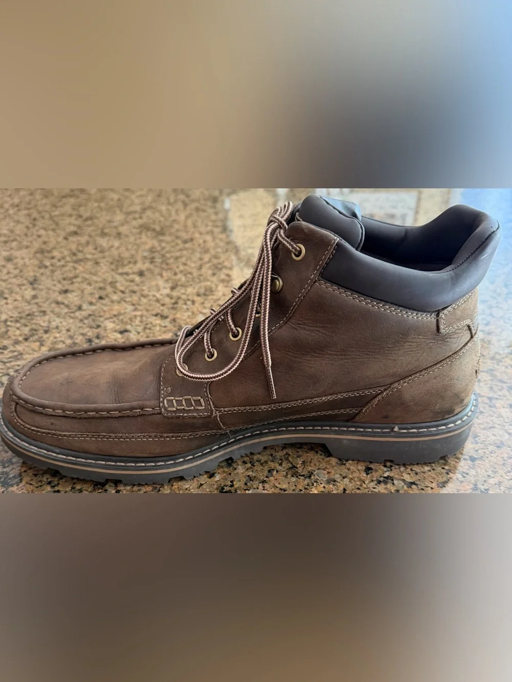 Rockport Rugged & Waterproof Men's Brown Leather Lace-Up Casual Boots